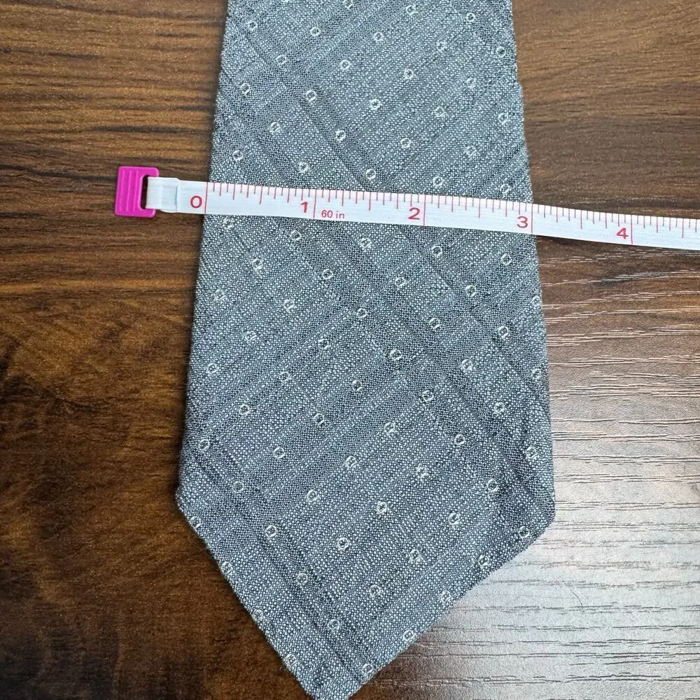 Hugo Boss BOSS Made in Italy Silk Tie Gray Patterned Designer‎ Neckwear